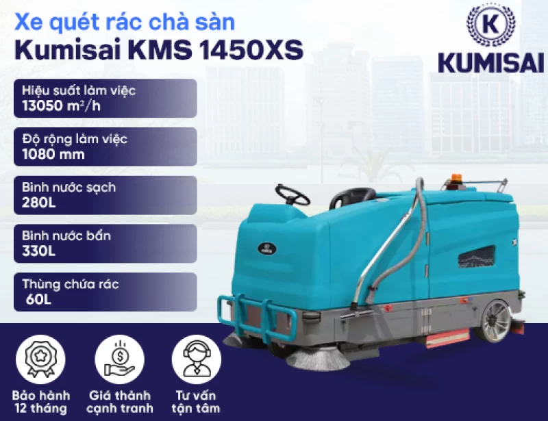 Xe quét rác chà sàn Kumisai KMS 1450XS - Hình ảnh 1 KUMISAI