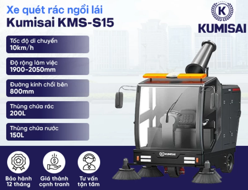 Xe quét rác Kumisai KMS-S15 - Hình ảnh 1 KUMISAI